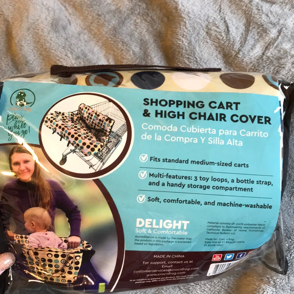 Shopping cart and high chair cover